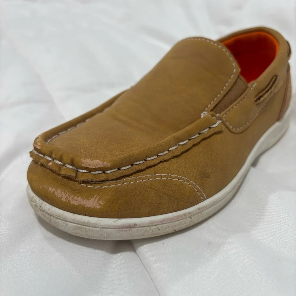 American Exchange Boys Loafers | Tan Slip-On Shoes | Size 13